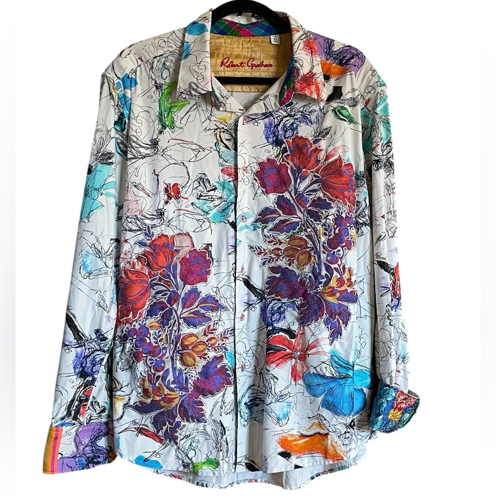 Robert Graham‎ Limited Edition “Petal To The Metal” Button Down, Size XL, EUC